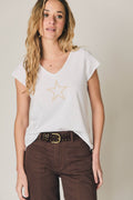 Camiseta estrella contraste blanco