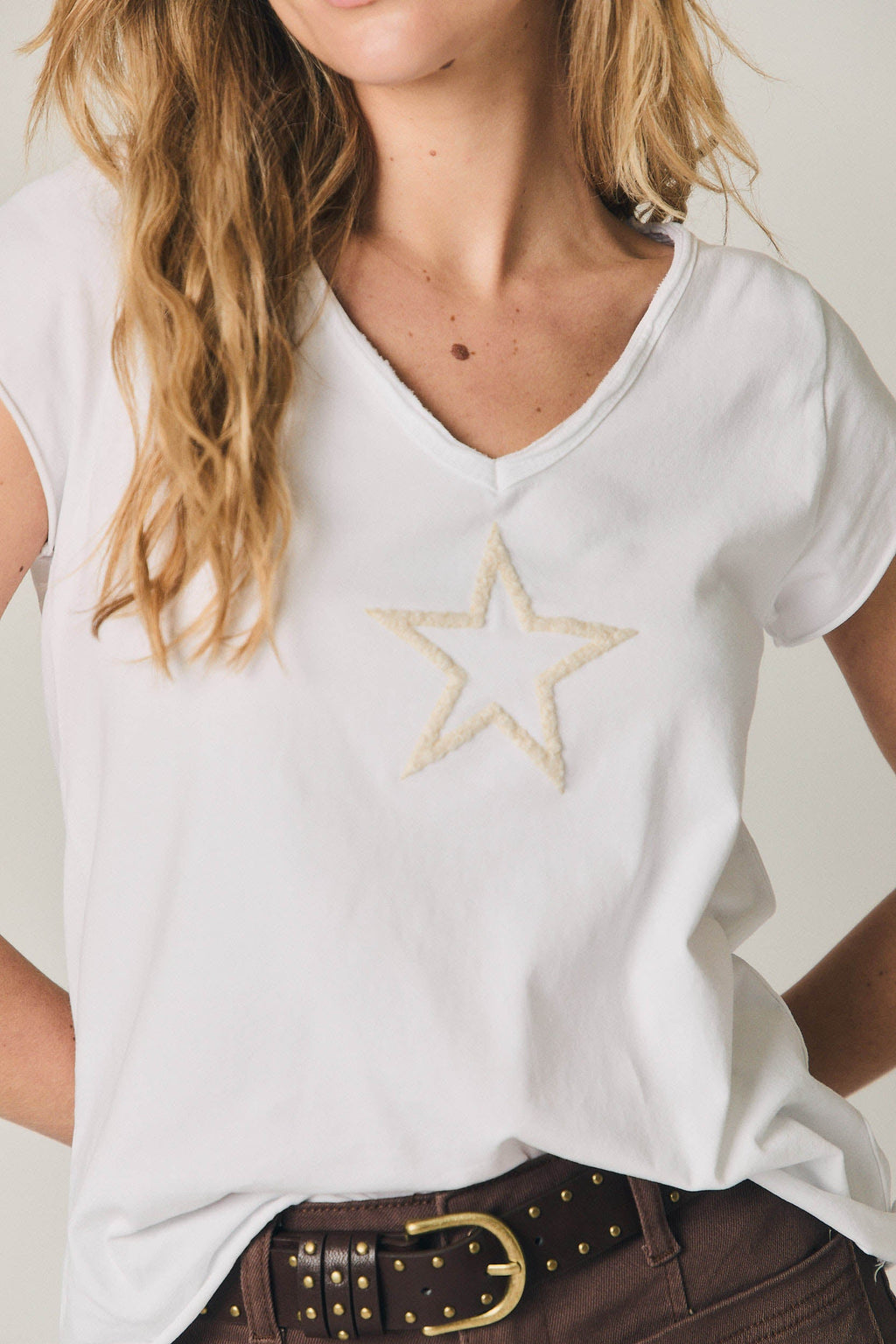 Camiseta estrella contraste blanco