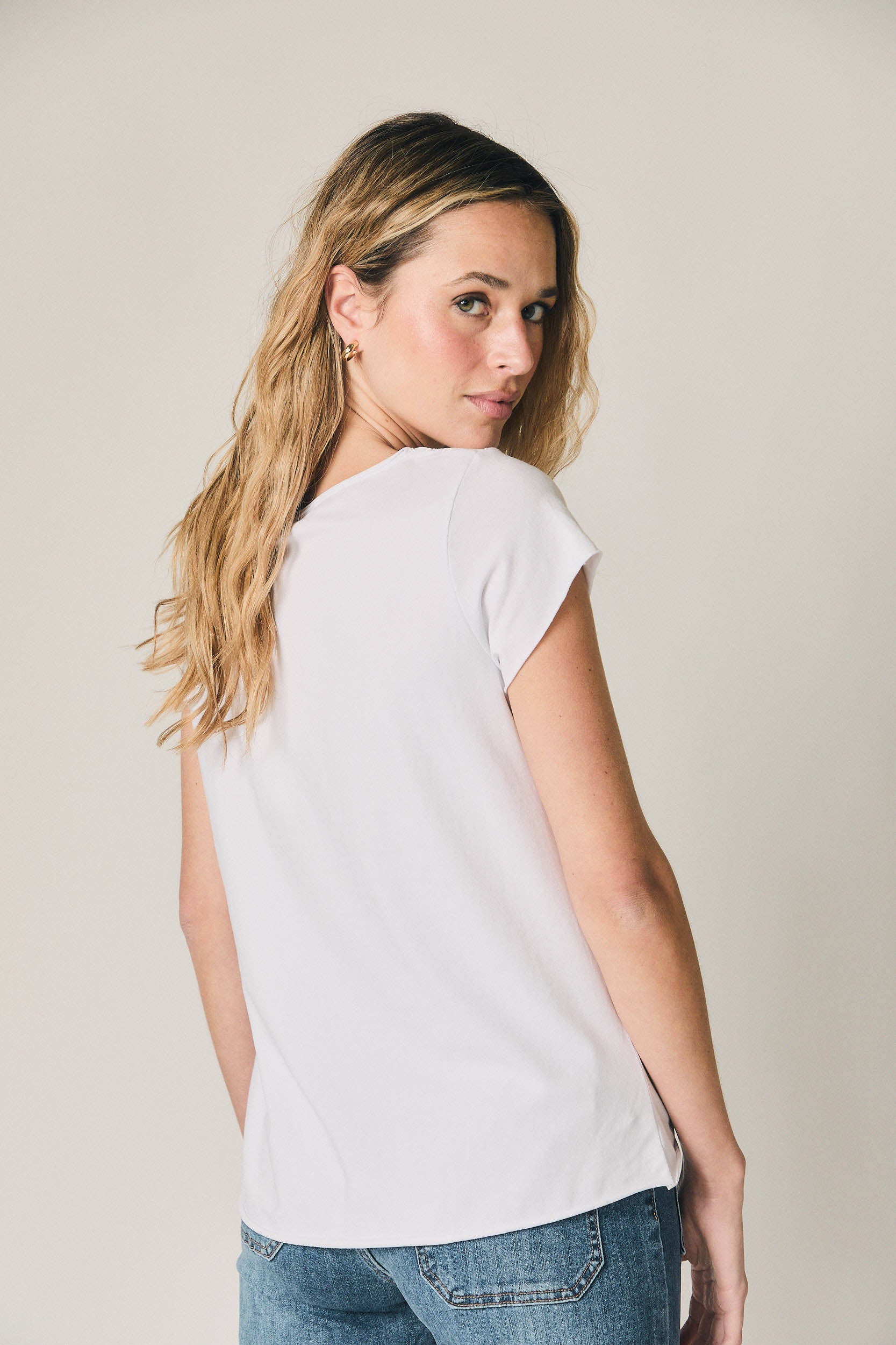 Camiseta manga corta corazón blanco