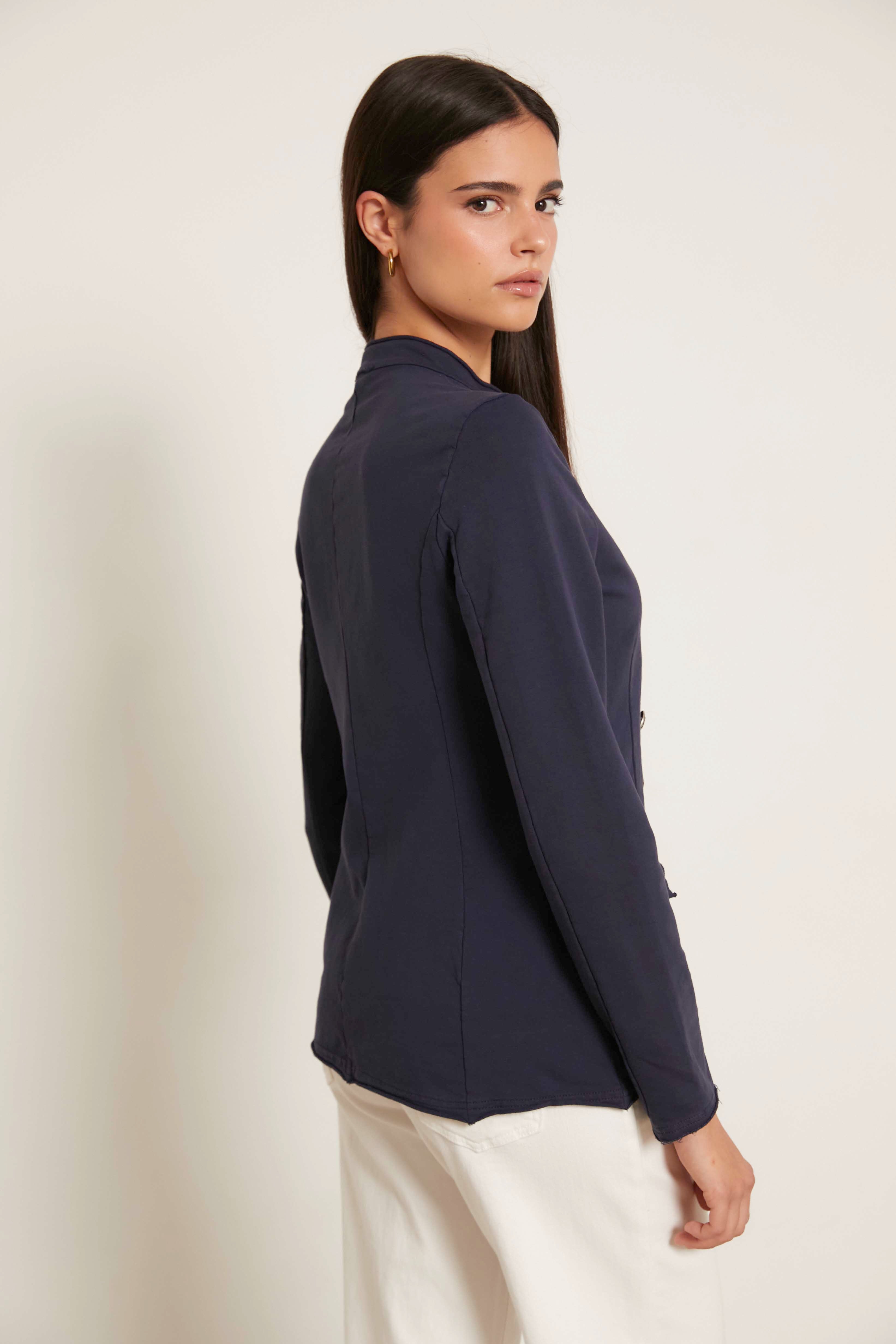 Chaqueta entallada botones azul marino