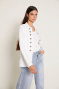 Chaqueta entallada botones blanco