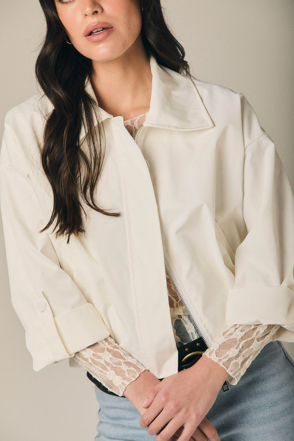 Chaqueta globo blanca