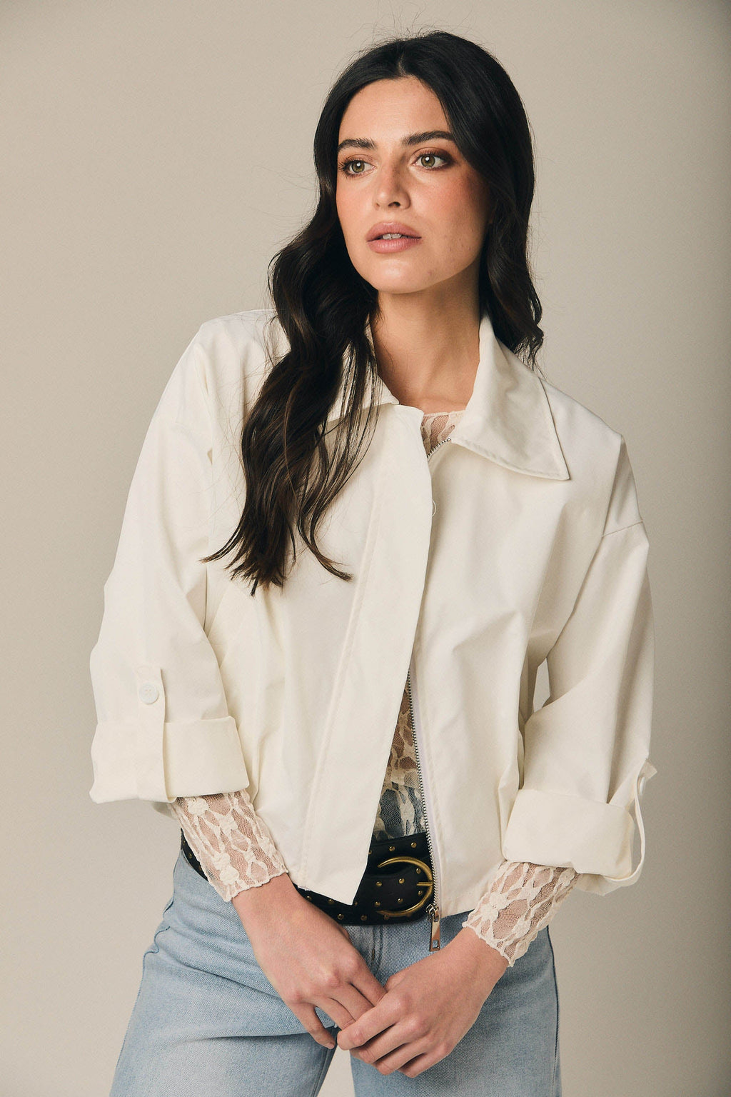 Chaqueta globo blanca