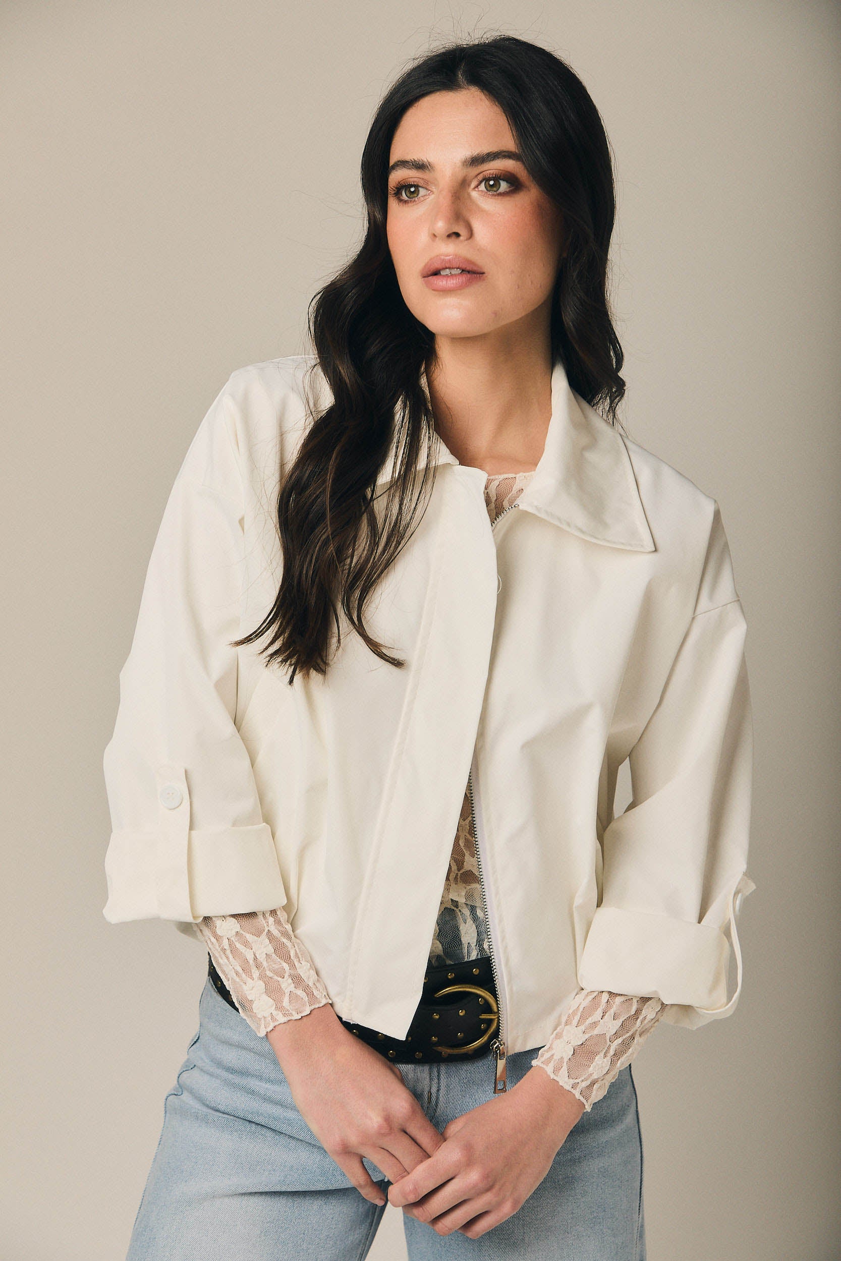 Chaqueta globo blanca