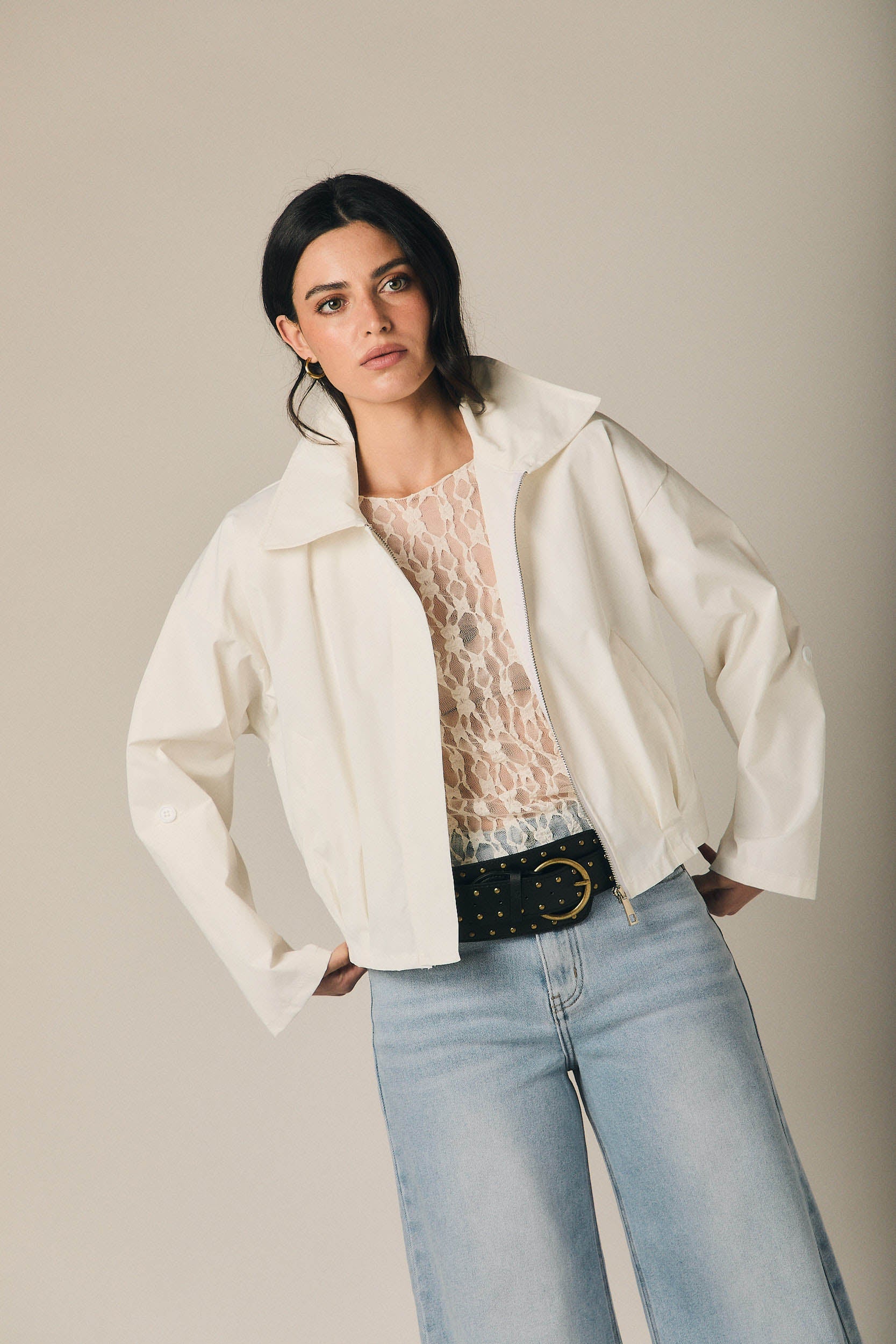 Chaqueta globo blanca