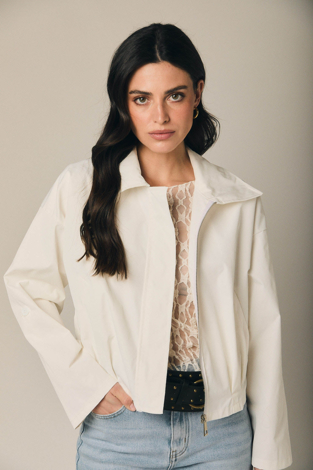 Chaqueta globo blanca