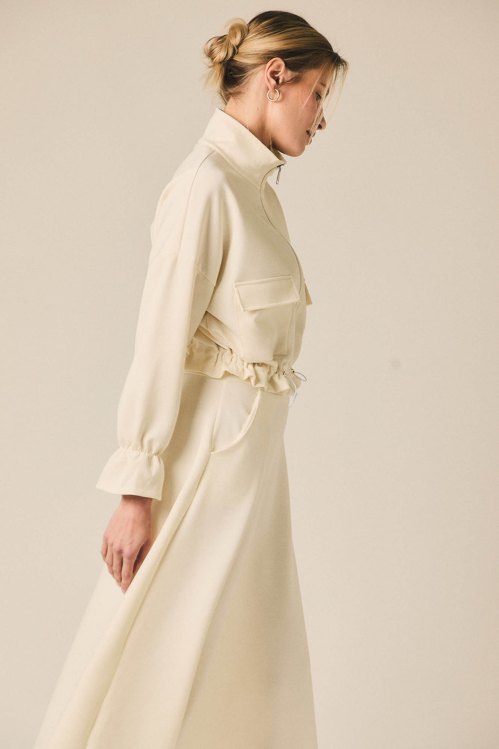 Chaqueta neopreno crema