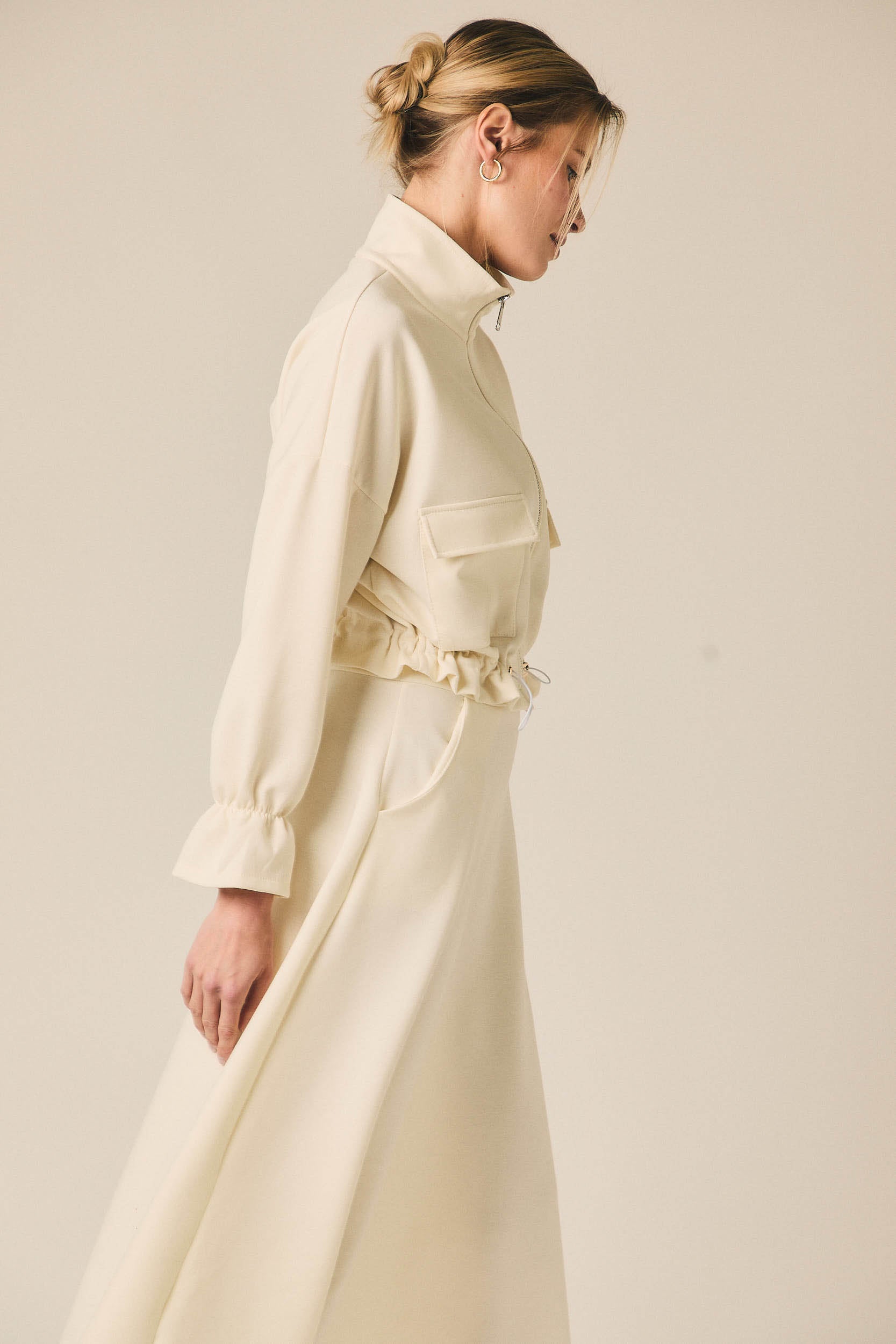 Chaqueta neopreno crema