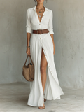 Ana Paula™ | Vestido plisado con cuello de solapa elegante