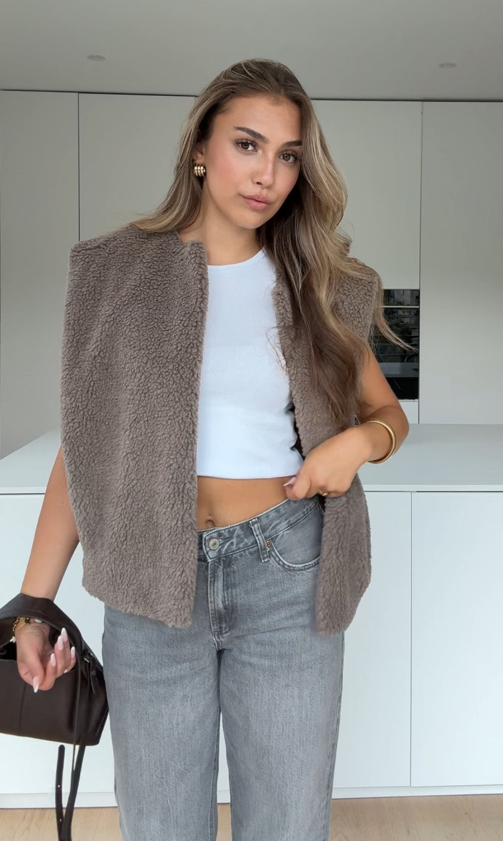 CHALECO TEDDY TAUPE