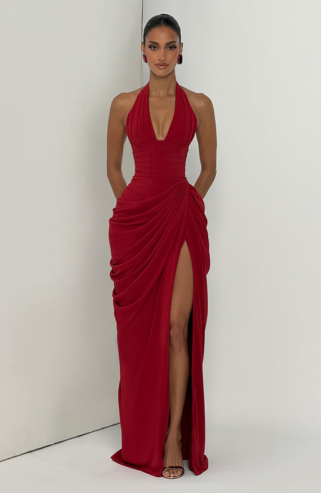 Vestido largo Minette - Rojo intenso