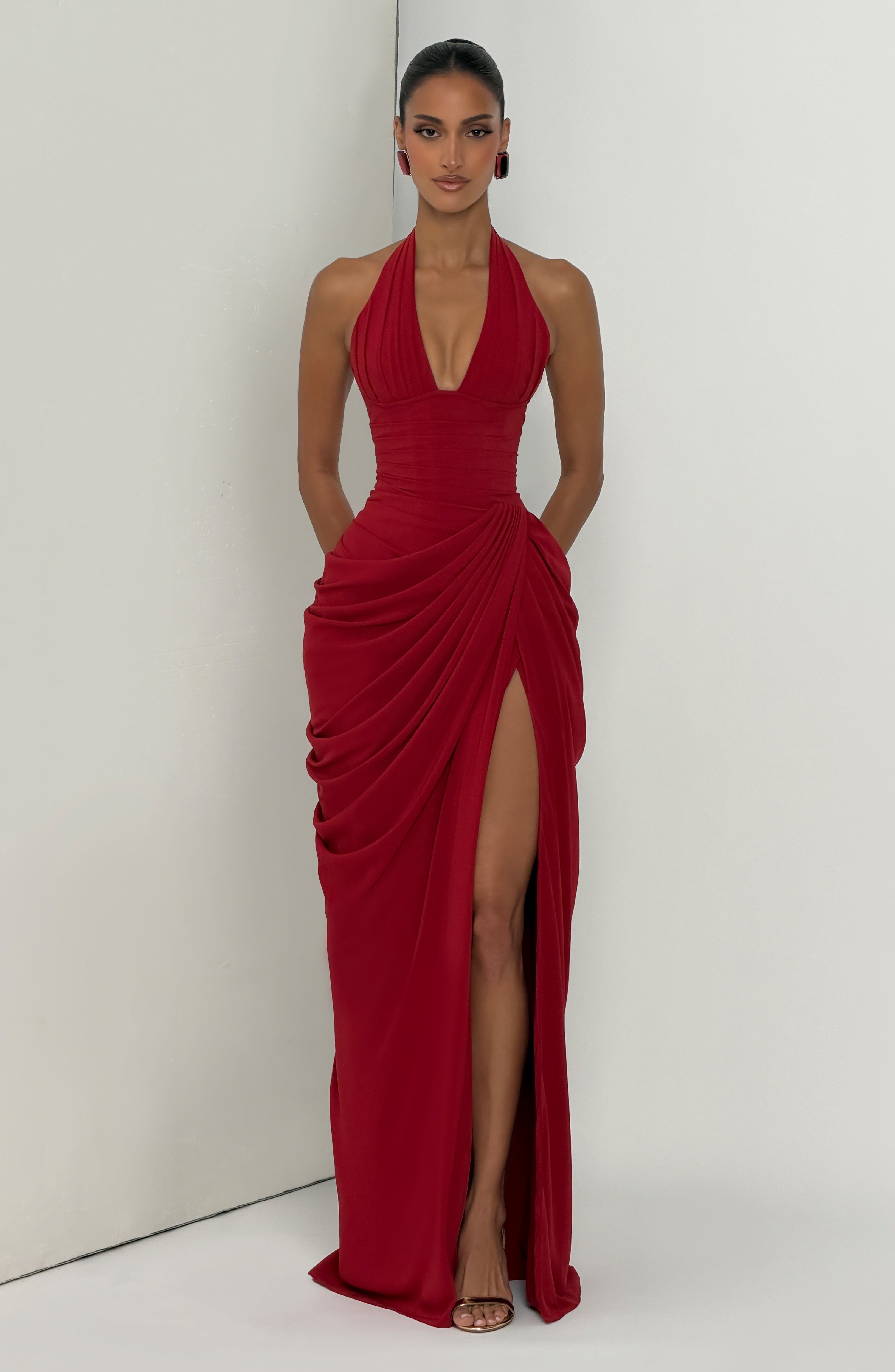 Vestido largo Minette - Rojo intenso