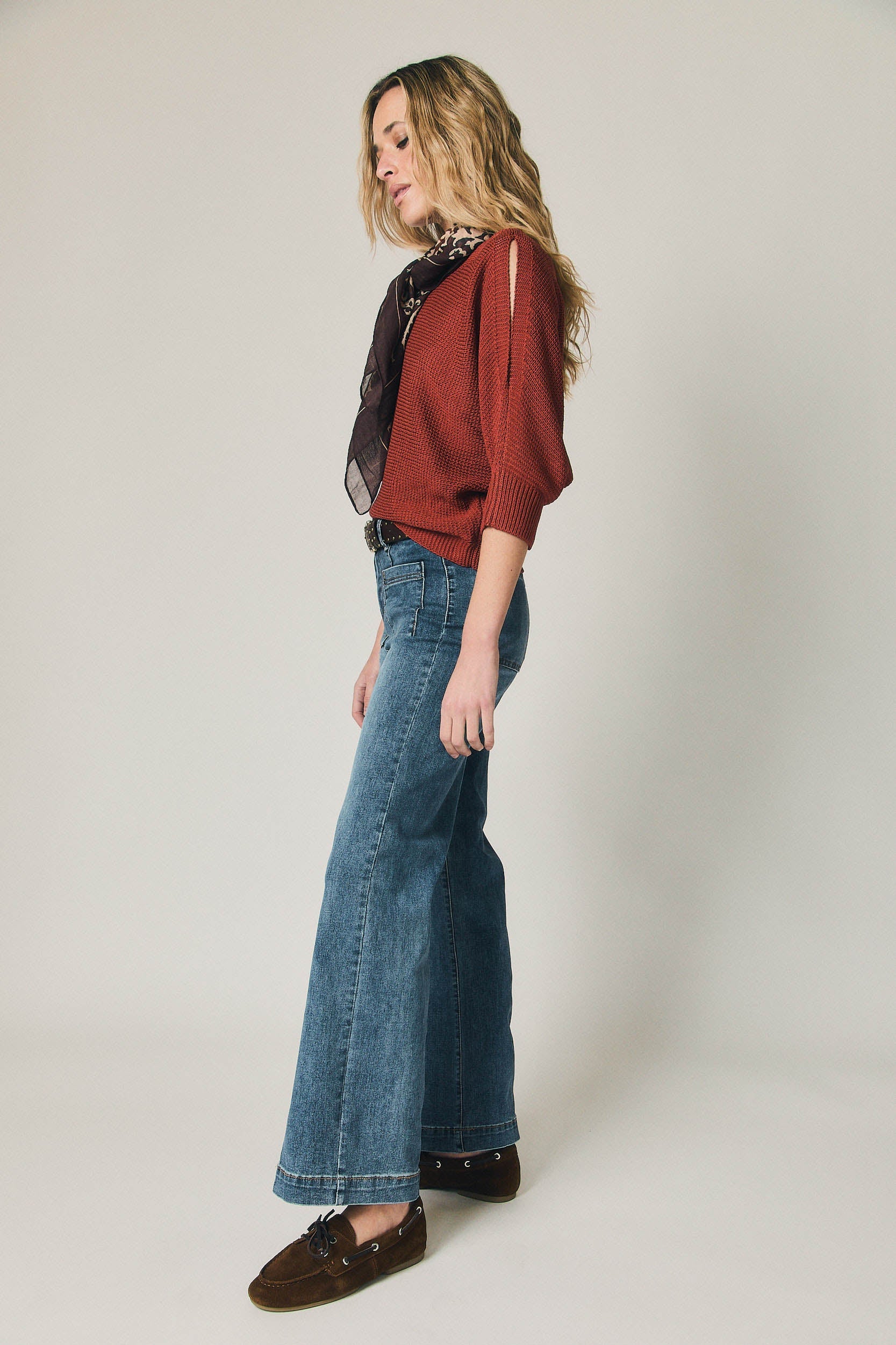 Top punto cut out teja