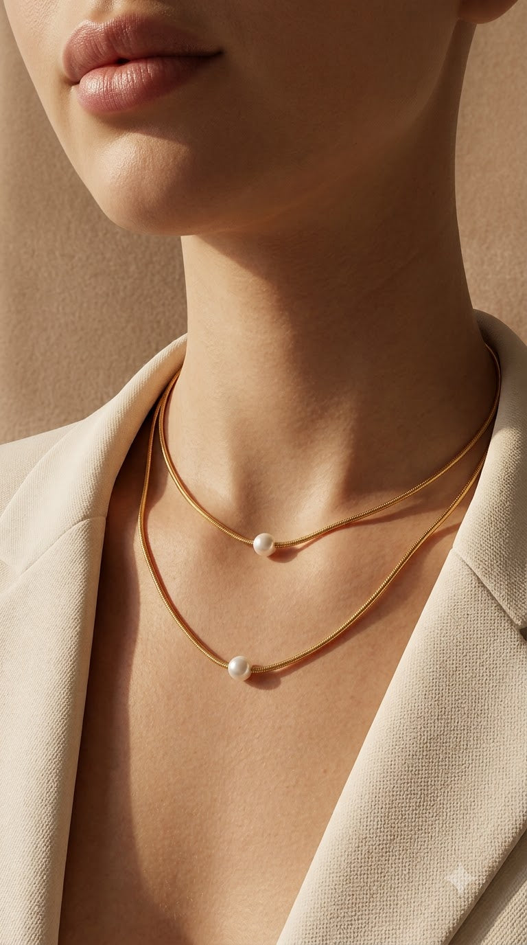 Collar de perlas de agua dulce en capas