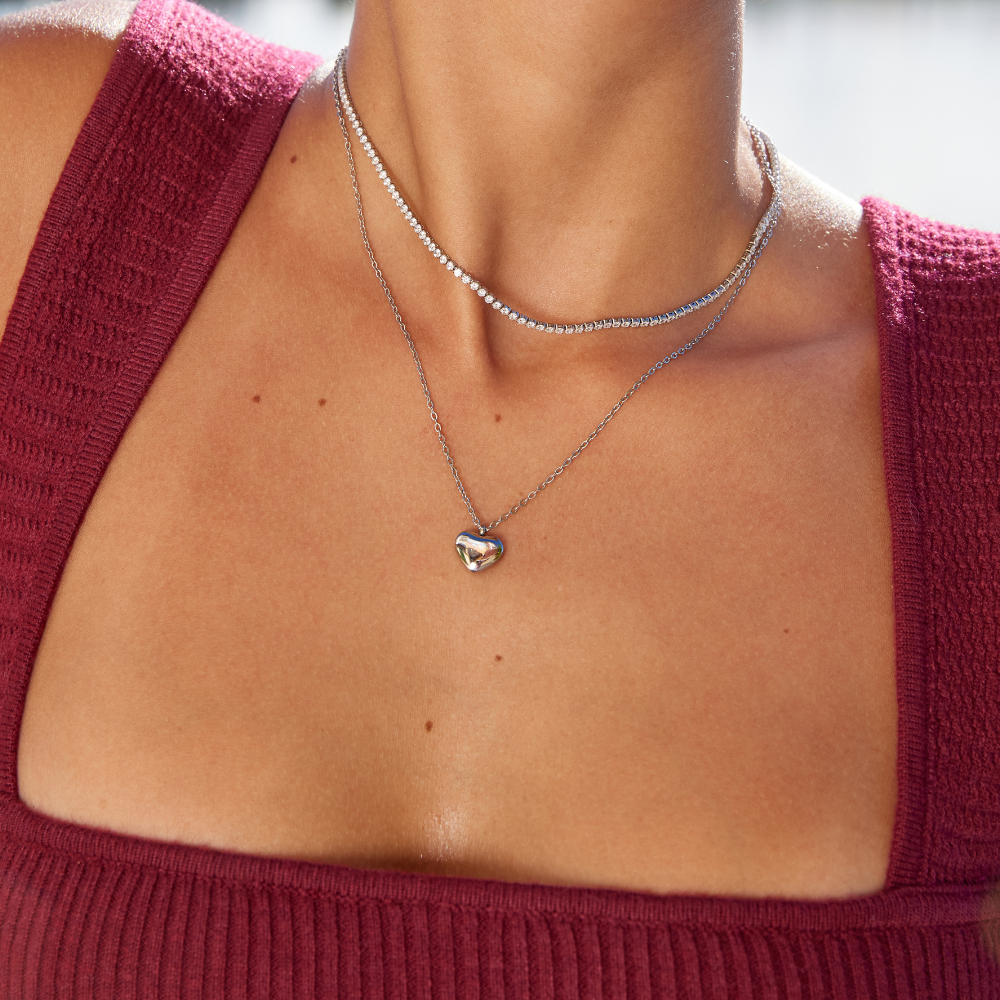Collar de Cristal Lexi Silber