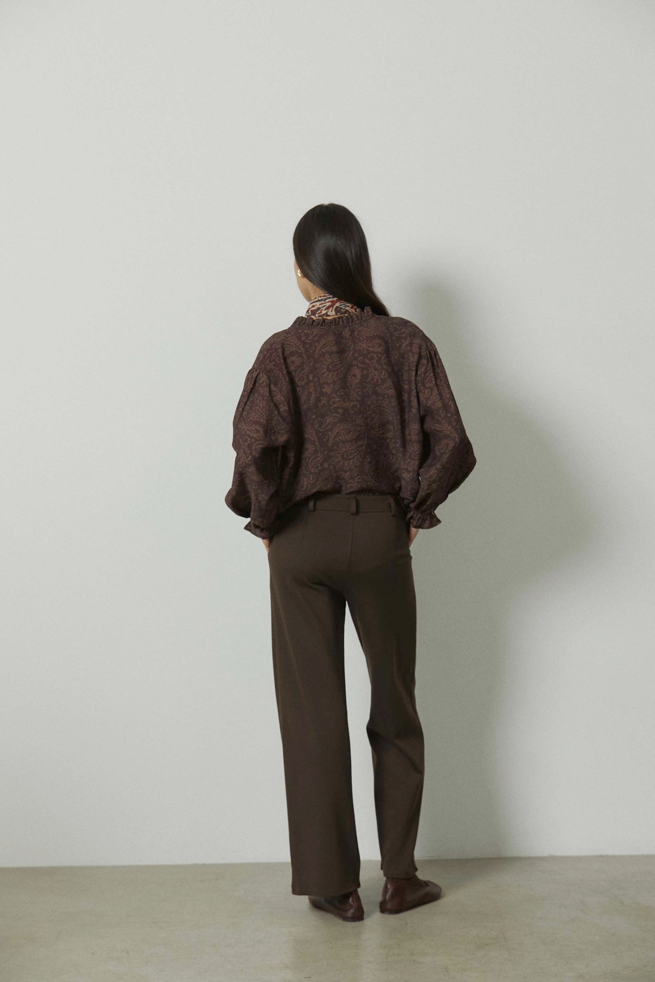 Pantalón sastre ancho marrón
