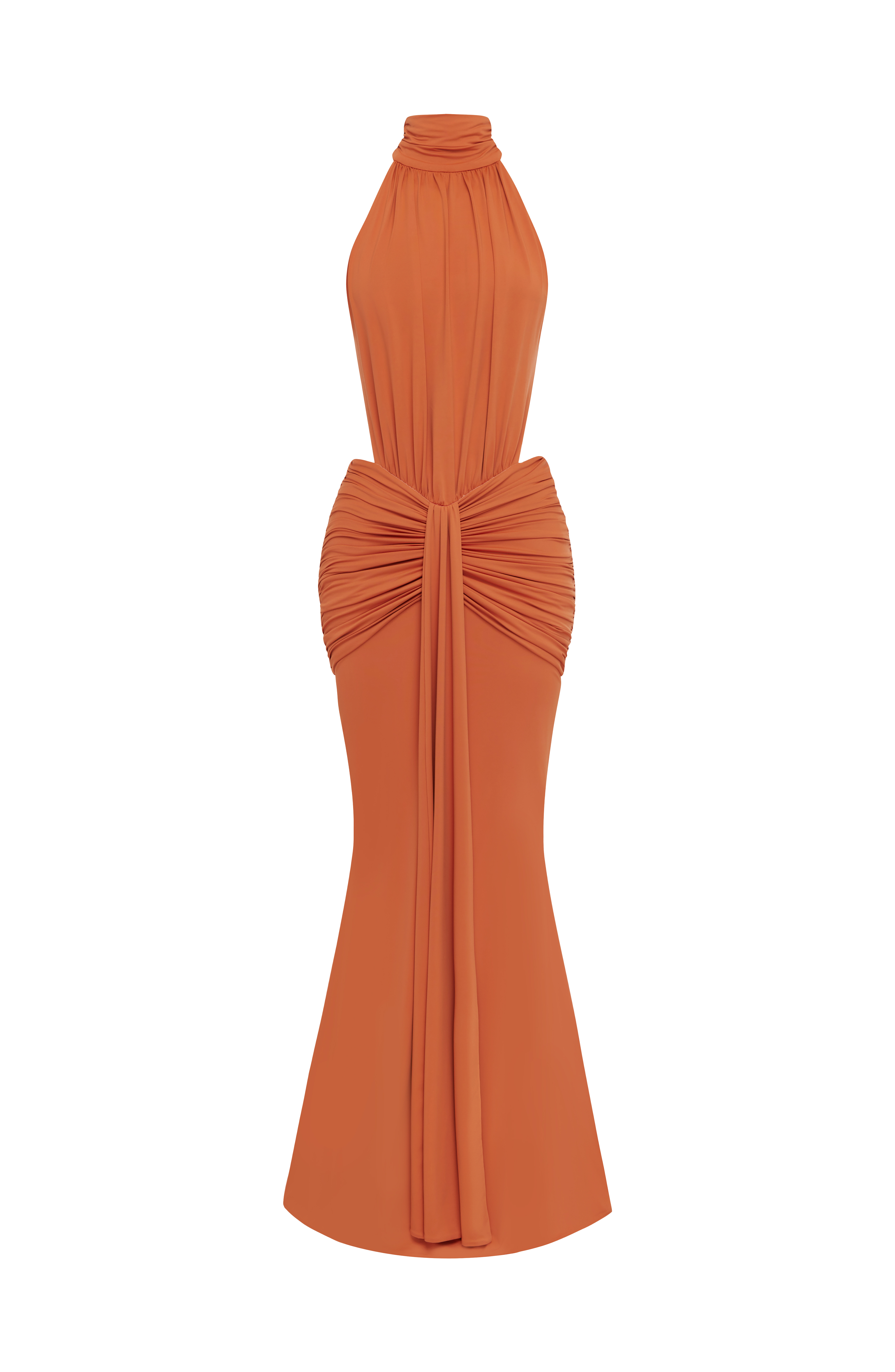 Vestido largo Thekla - Naranja quemado