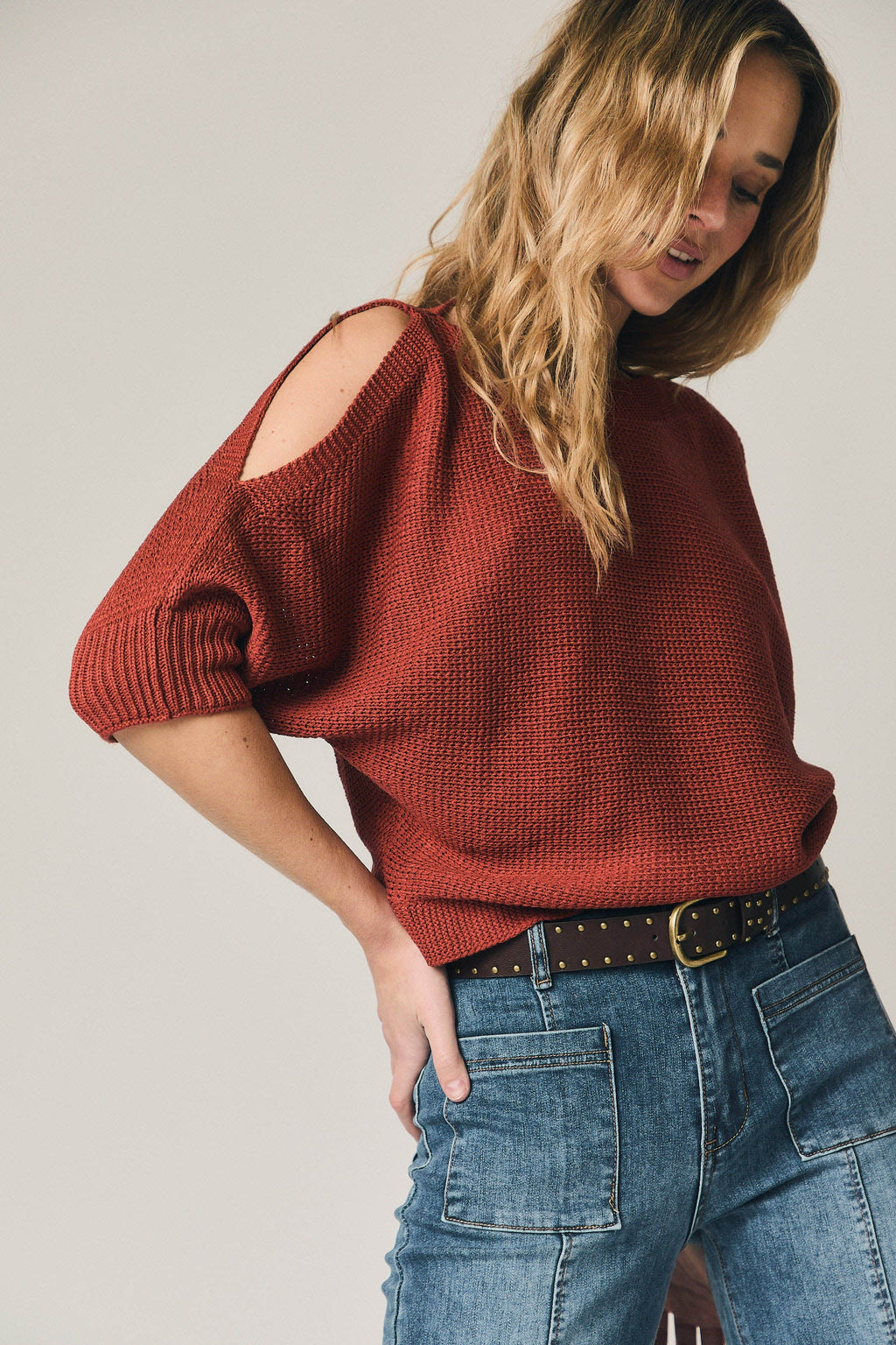 Top punto cut out teja
