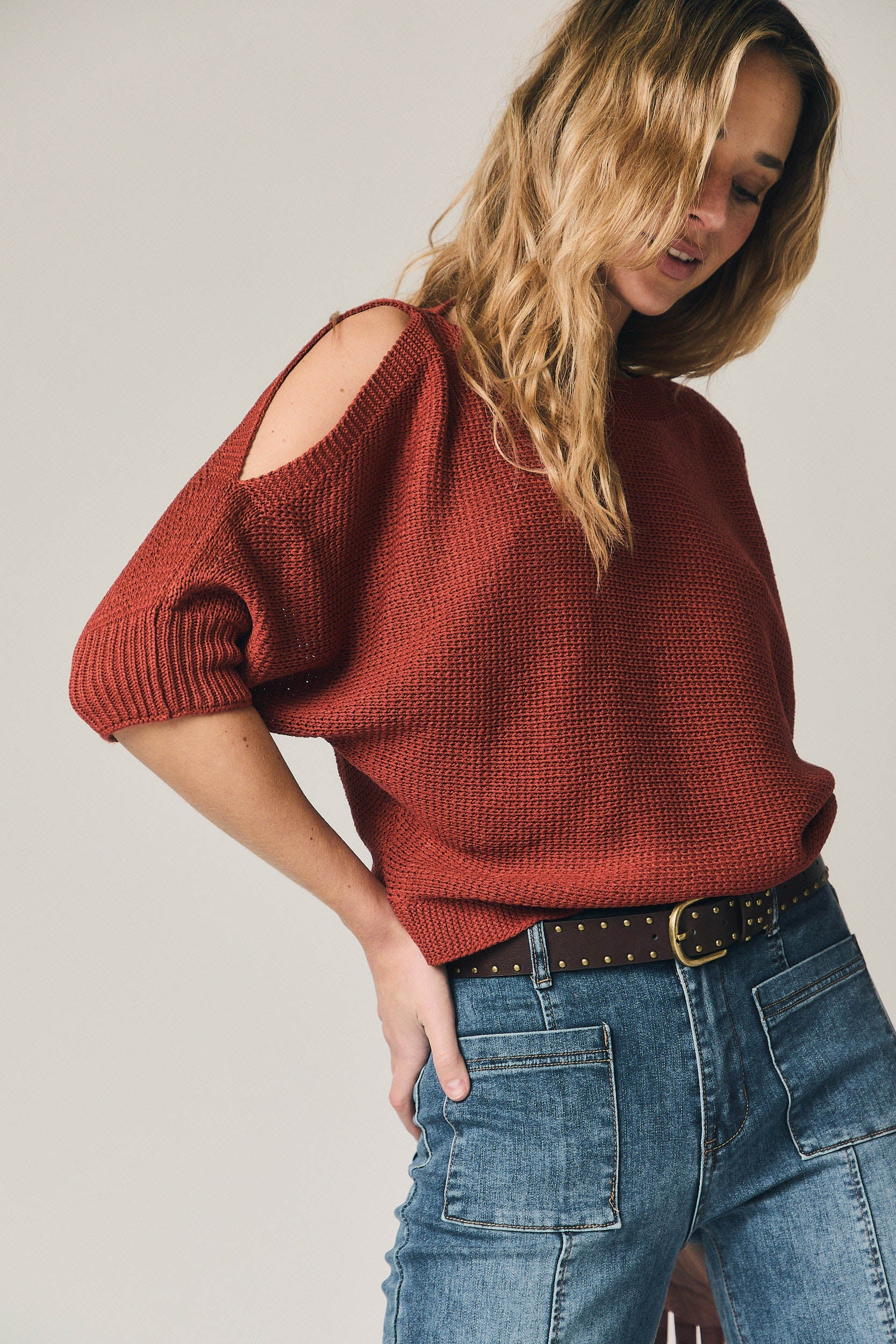 Top punto cut out teja