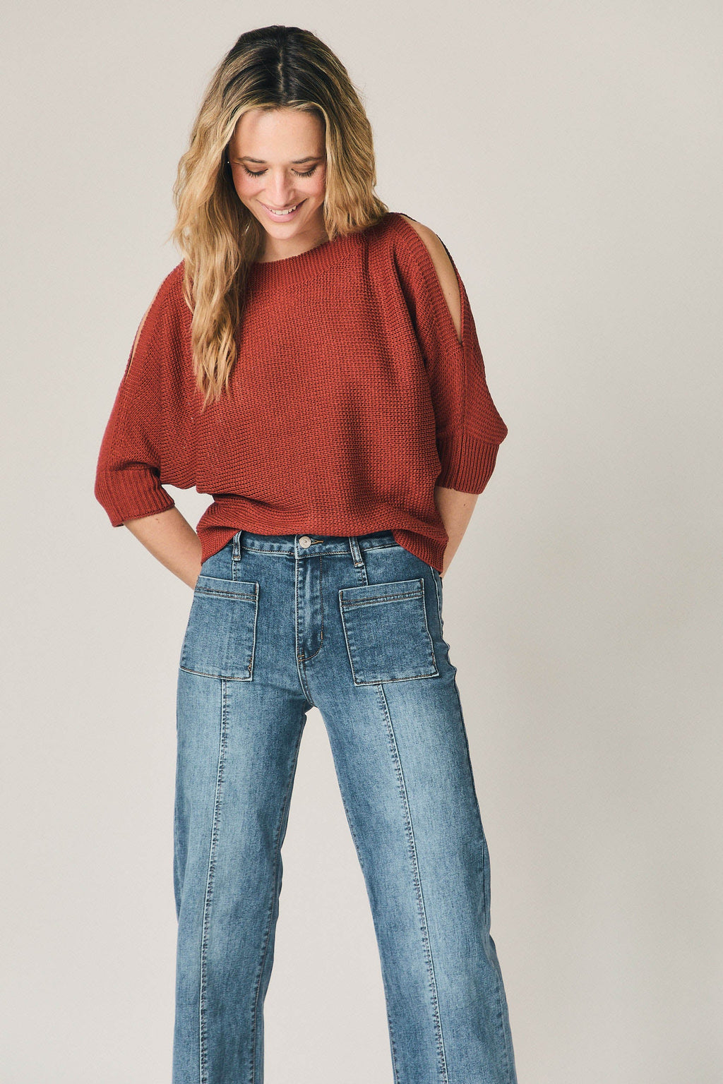 Top punto cut out teja
