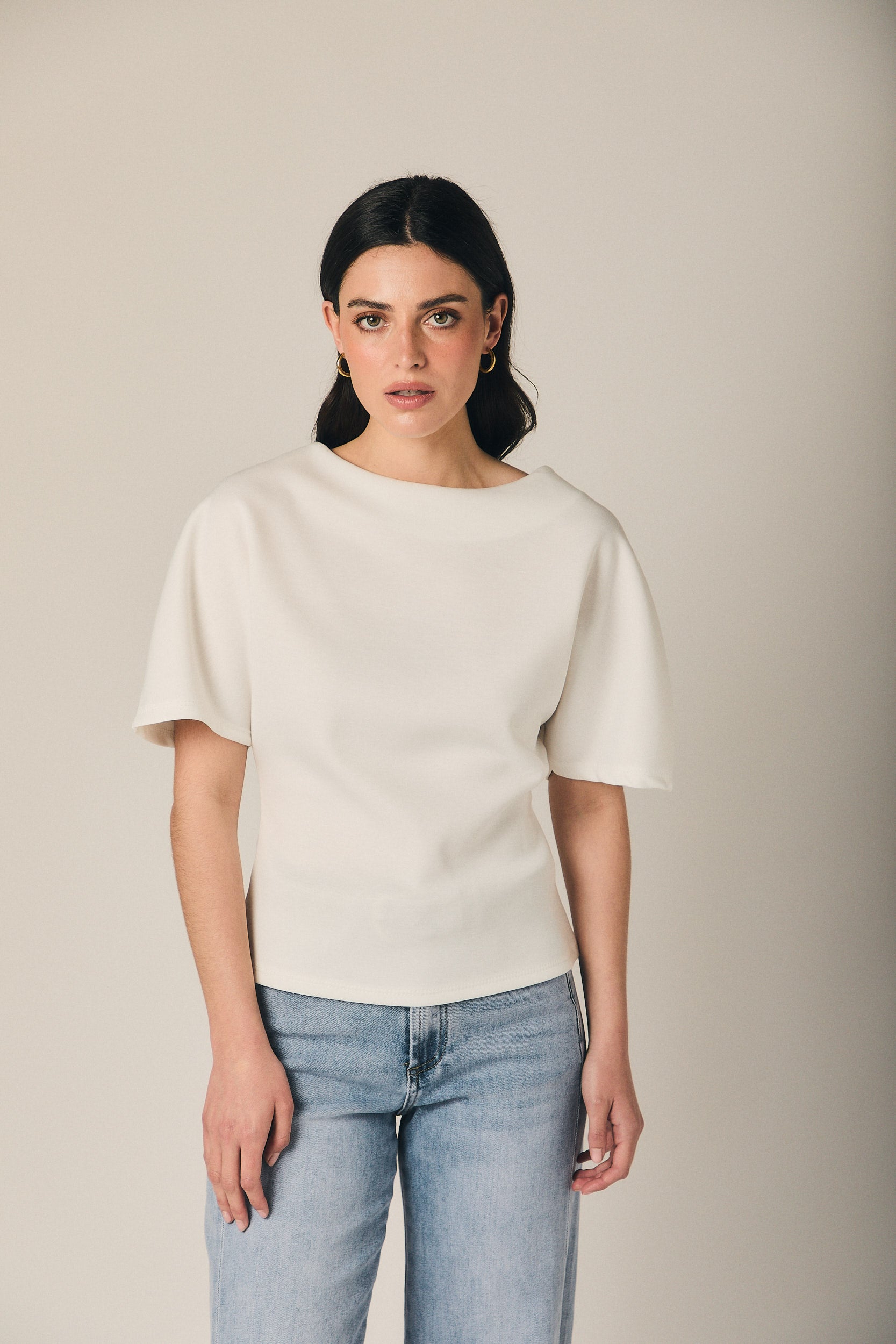 Top manga corta neopreno blanco