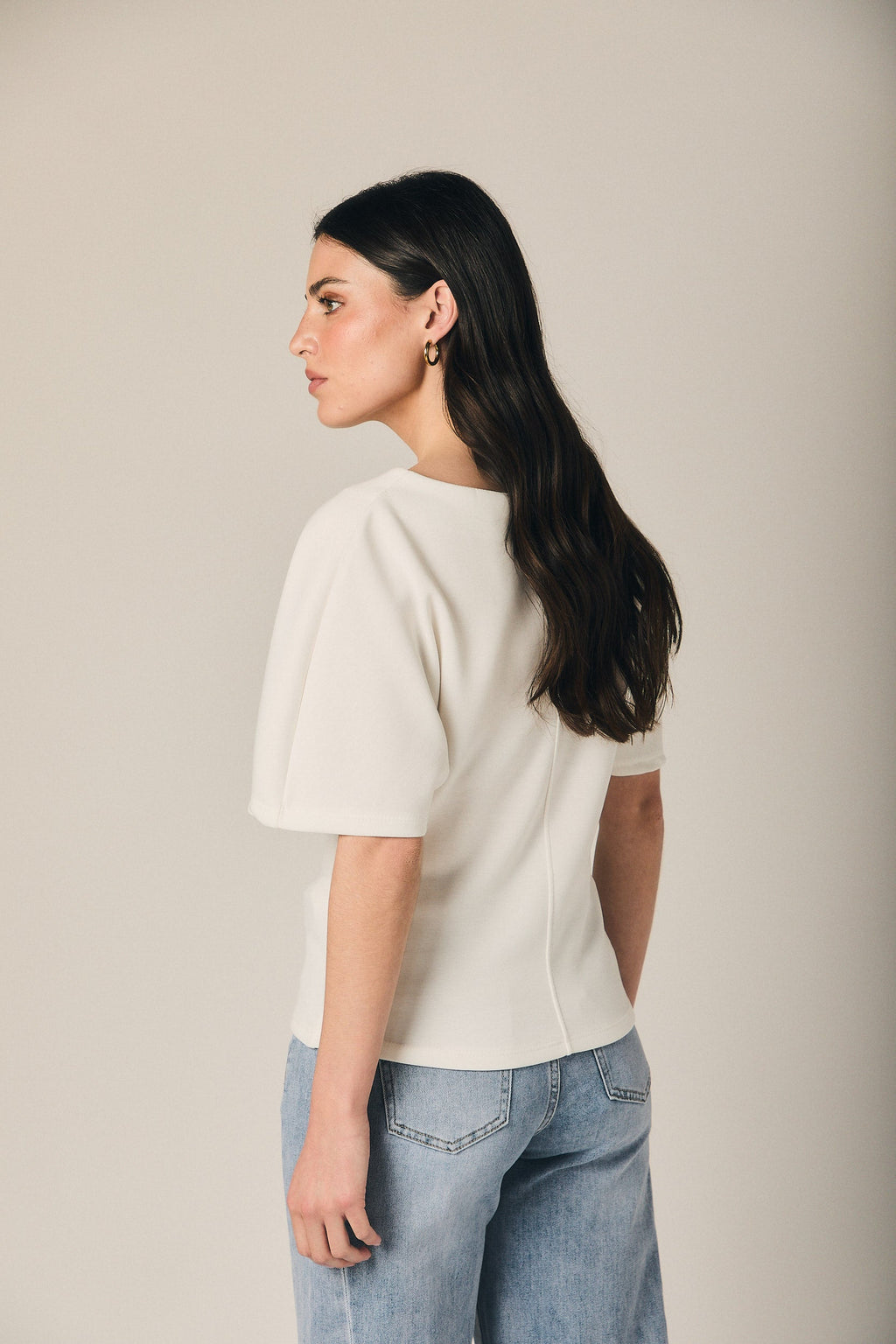 Top manga corta neopreno blanco