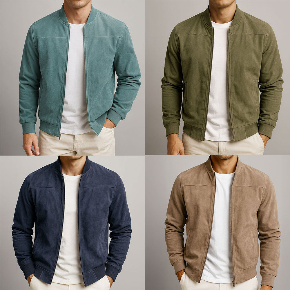 Chaqueta clásica de ante