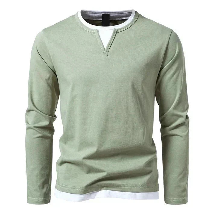 Juan | Camiseta de manga larga premium de algodón peinado