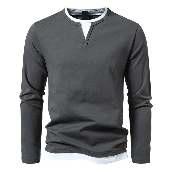 Juan | Camiseta de manga larga premium de algodón peinado