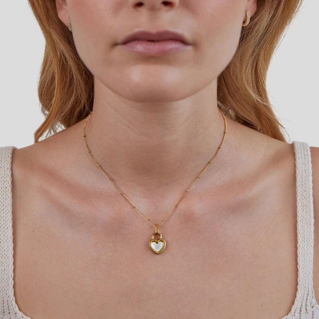 'Falling For You' Collar de corazón reversible
