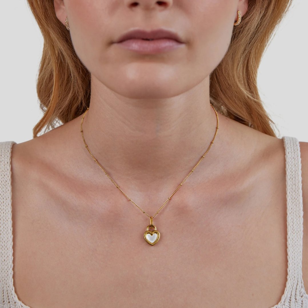 'Falling For You' Collar de corazón reversible