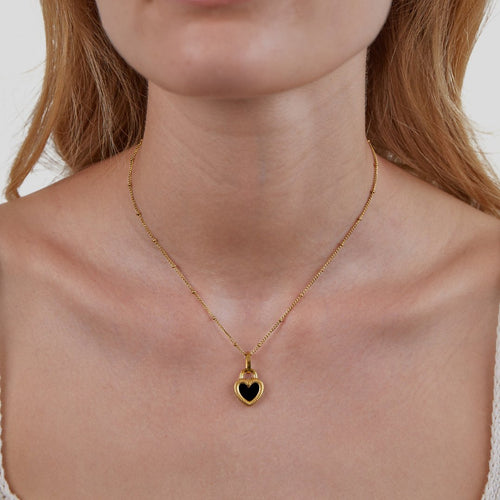 'Falling For You' Collar de corazón reversible