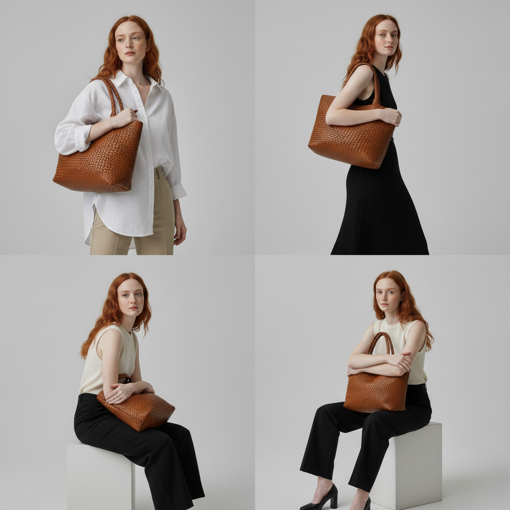 Renata | Lana bolso tote de cuero Artesanal