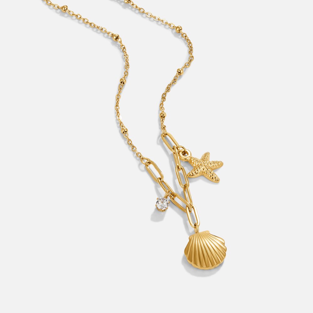 Collar de Concha Dorada y Estrella de Mar