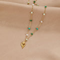 Collar de Perlas de Tulipanes Dorados