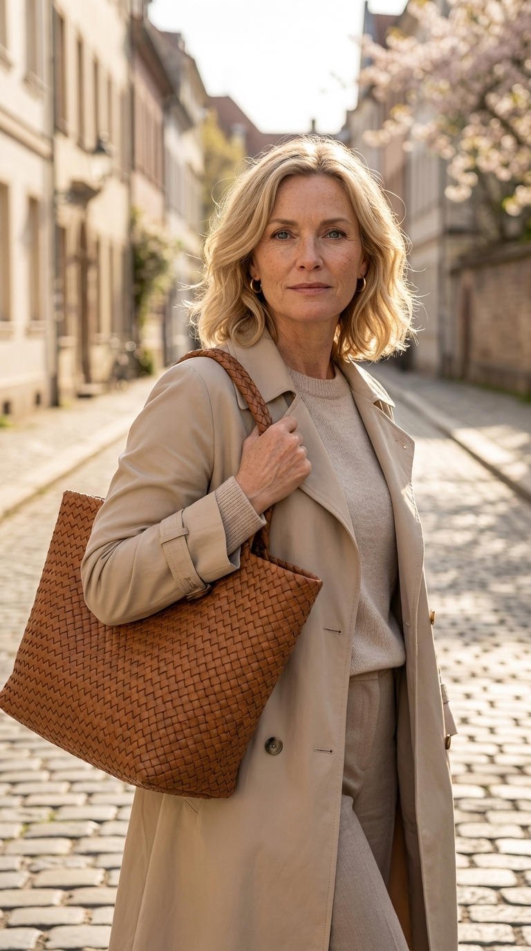 Renata | Lana bolso tote de cuero Artesanal