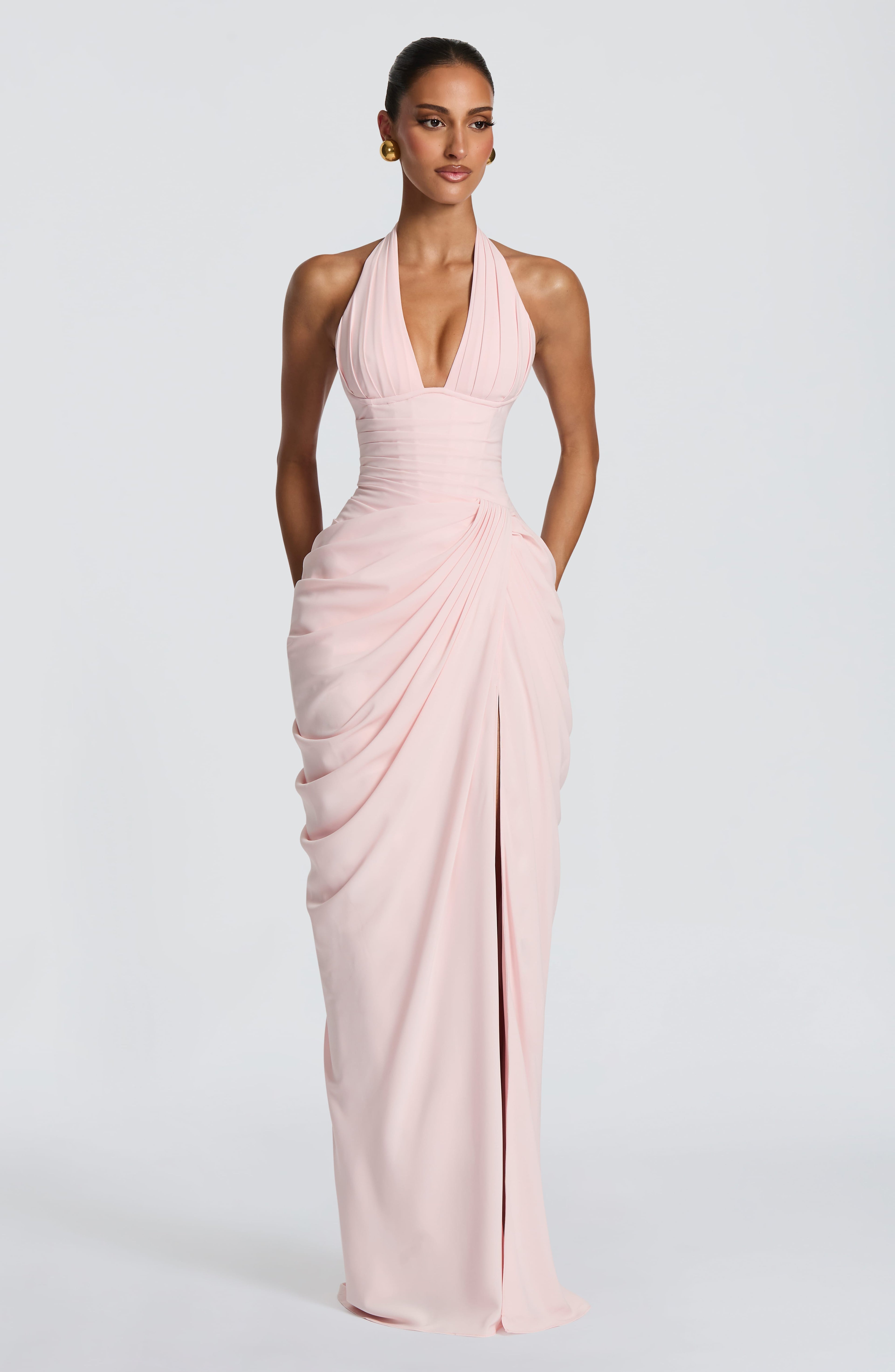 Vestido largo Minette - Rosa empolvado