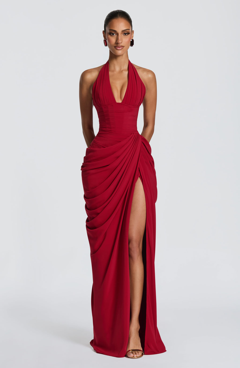 Vestido largo Minette - Rojo intenso