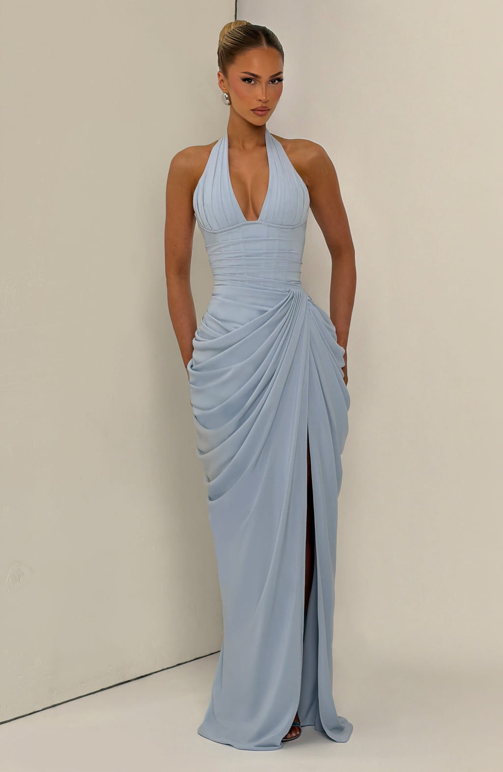 Vestido largo Minette - Azul Glaciar