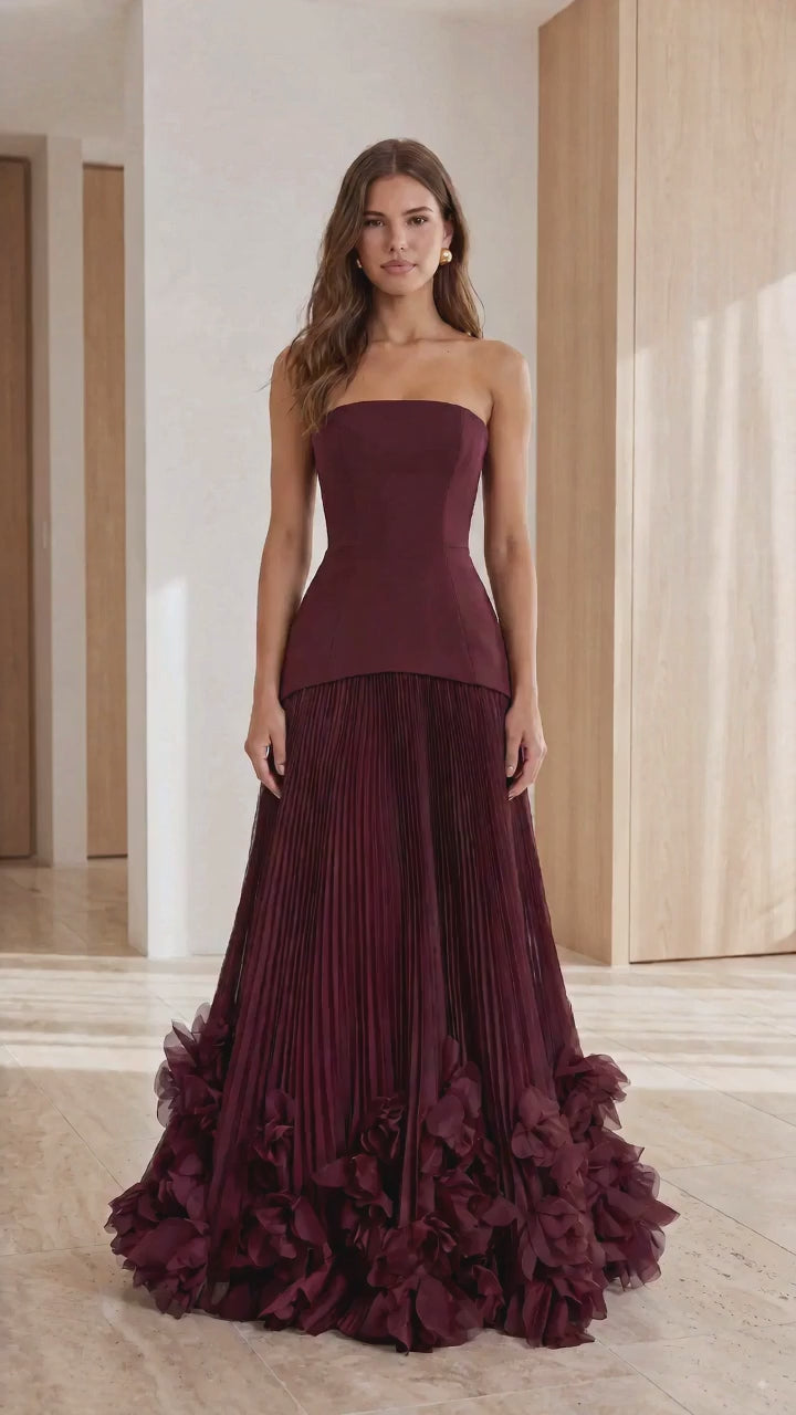 Vestido Seraphina - Laca cereza