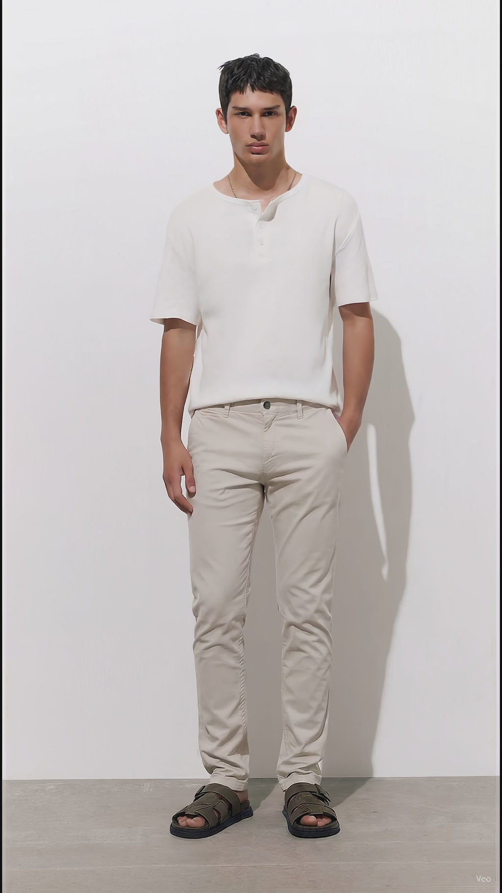 Pantalón Slim Fit Beige