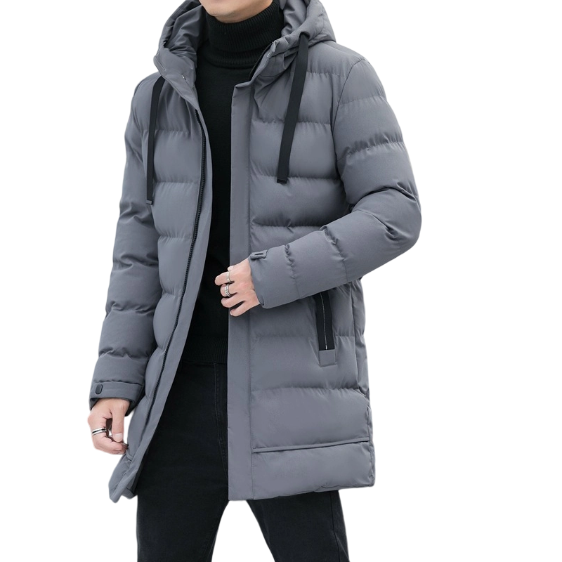 Adrian - Chaqueta acolchada para hombres con capucha, de longitud media