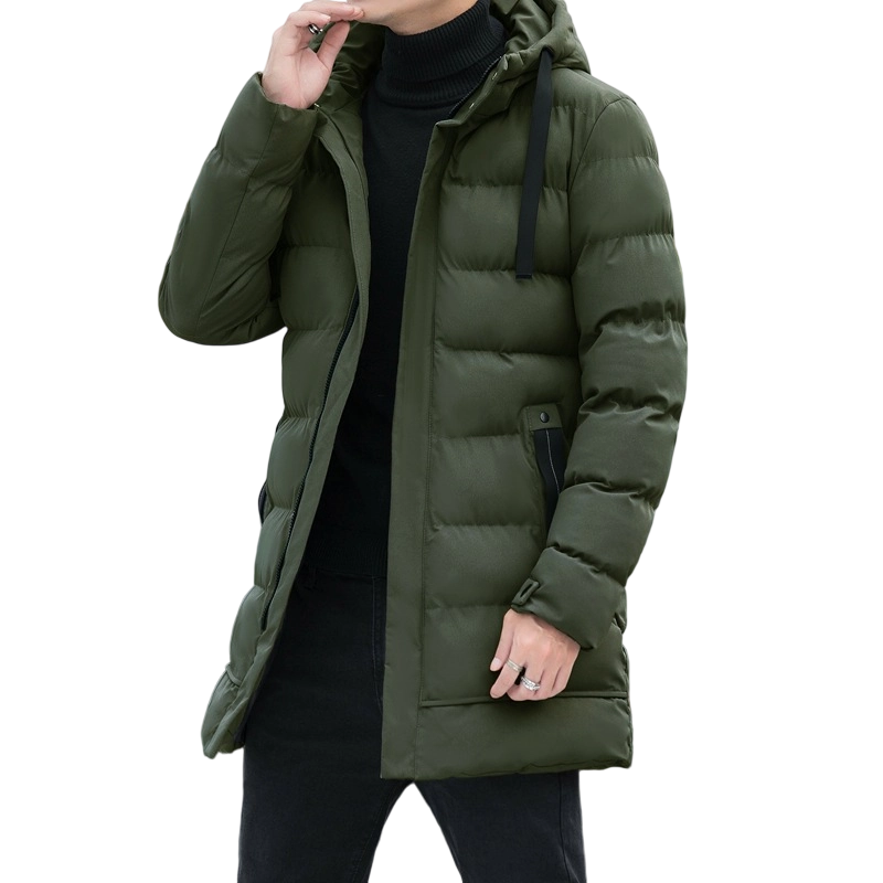 Adrian - Chaqueta acolchada para hombres con capucha, de longitud media