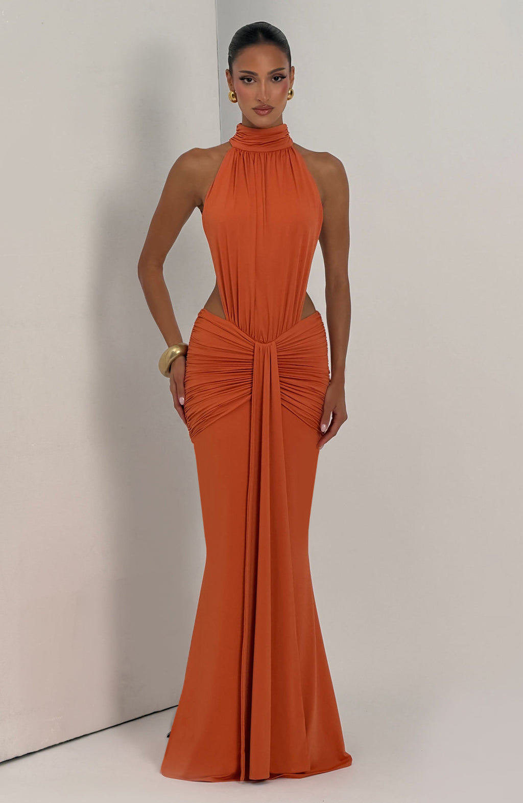 Vestido largo Thekla - Naranja quemado