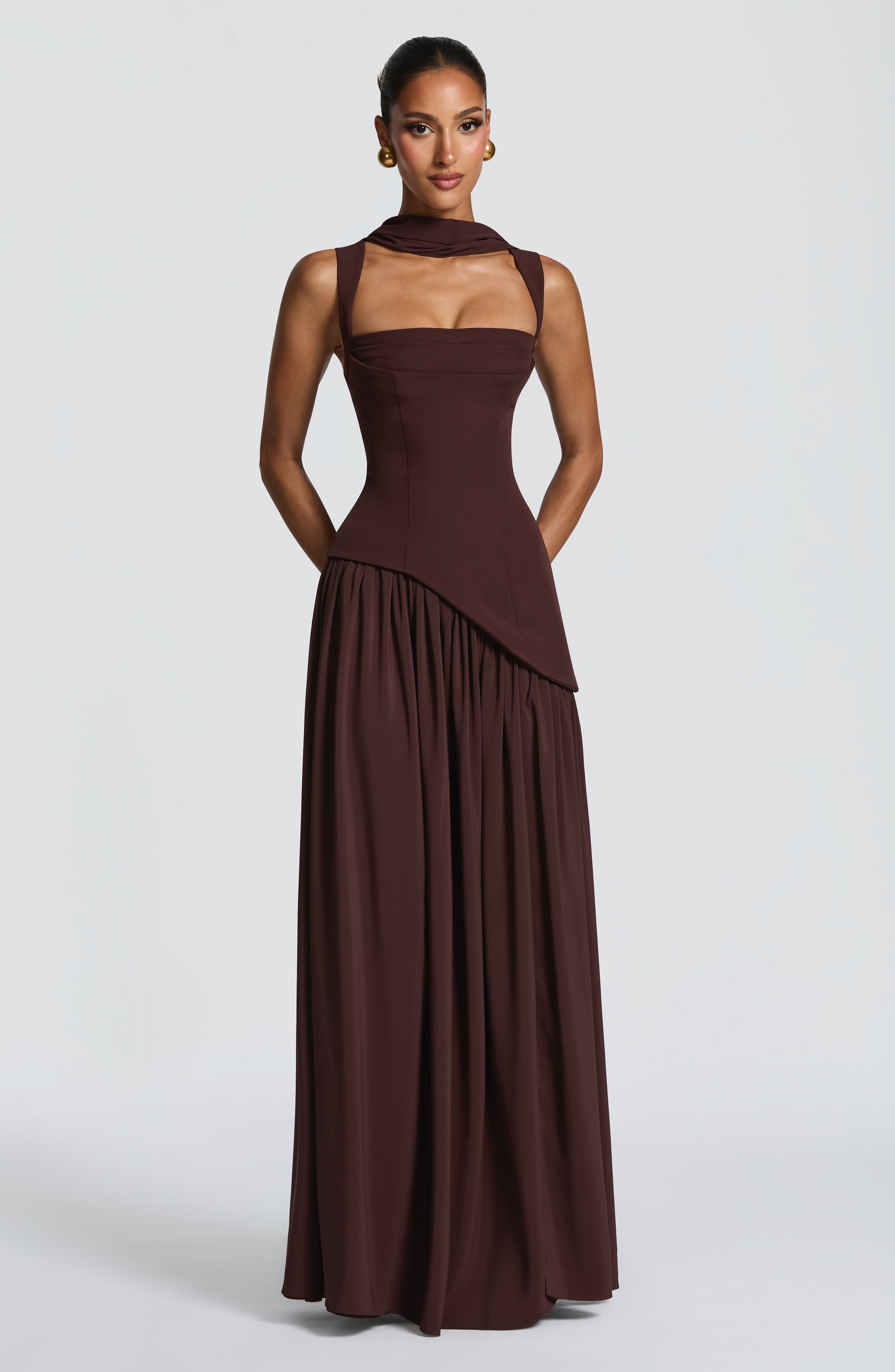 Vestido Maxi Tullulah - Marrón Ciruela