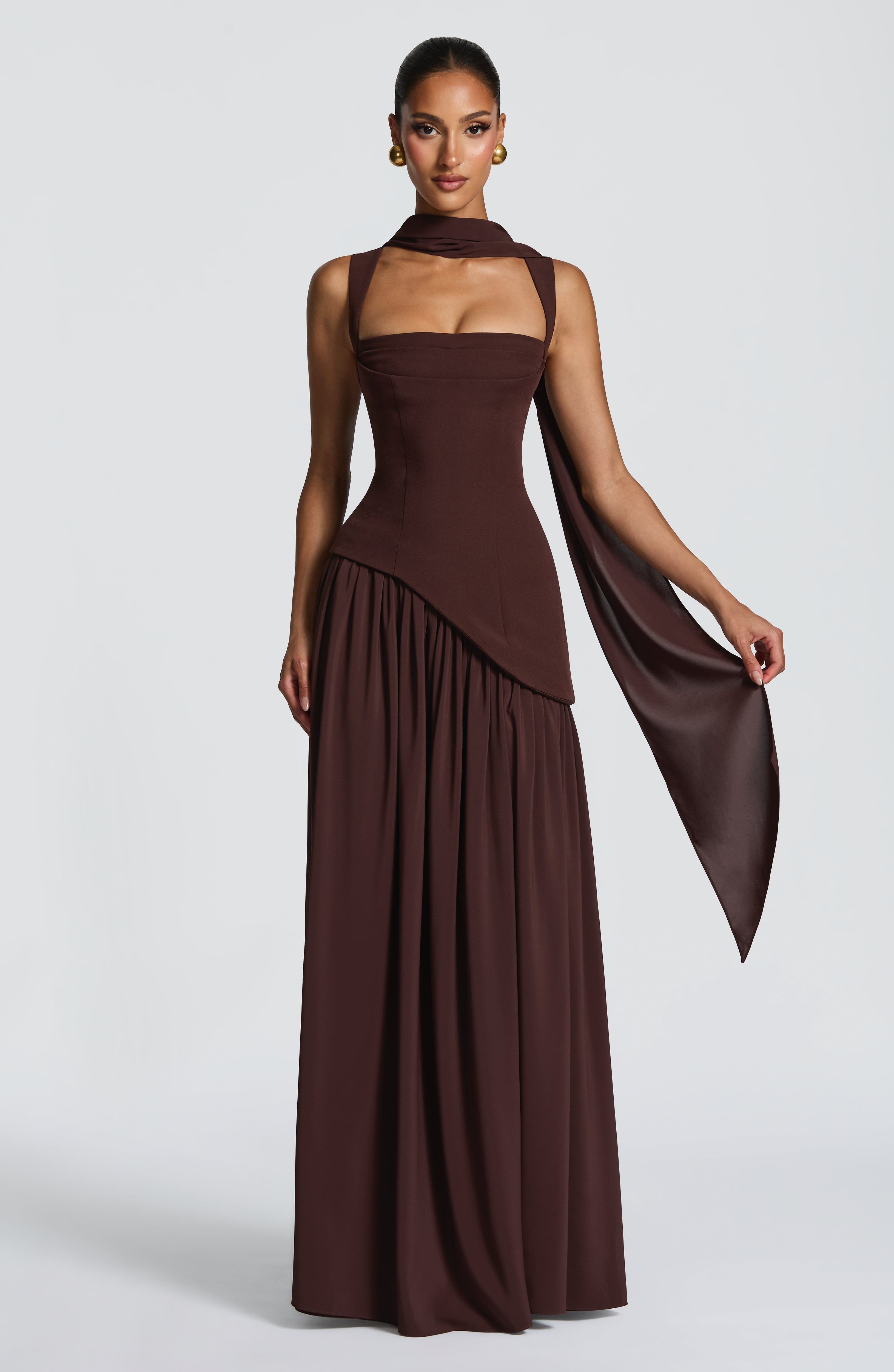 Vestido Maxi Tullulah - Marrón Ciruela